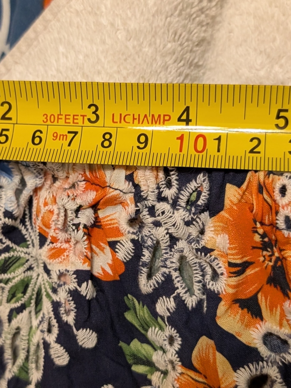 Voy Navy Floral Eyelet Tiered Dress - Picture 7 of 8